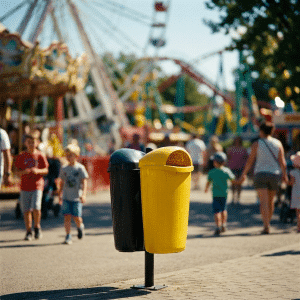 PAV 2x 50L : Corbeille bi-flux Dinova jaune et grise