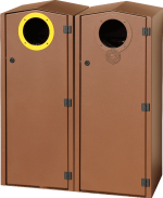 poubelles normandie 2modeles : Poubelle Normandie est une petite cabane qui cache un sac poubelle ou un bac pour collecter les déchets. Le cerclage coloré indique si les déchets pourront être recyclés... Conception et fabrication 100% française en aluminium pour vous servir de longues années !